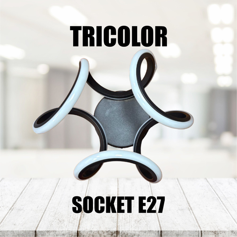 SKU : D652 LAMPARA DE TECHO TRICOLOR B3 NEGRO